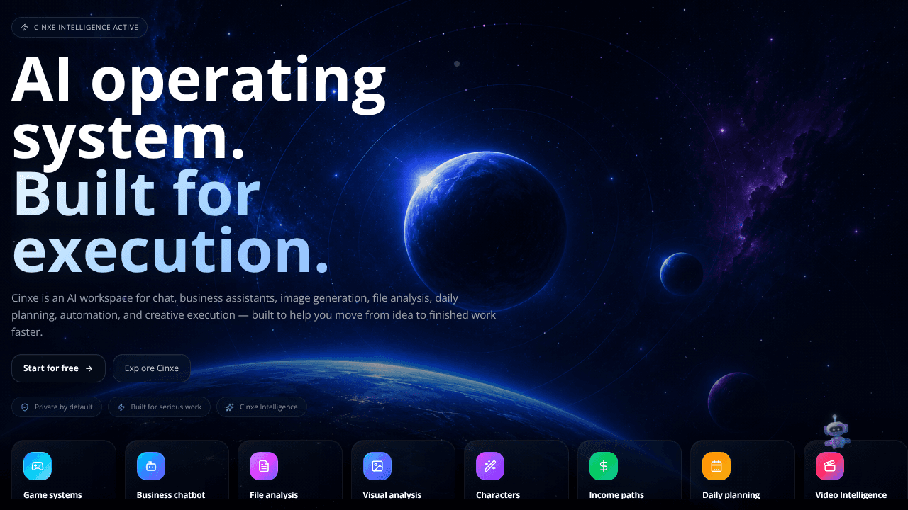 Cinxe website screenshot