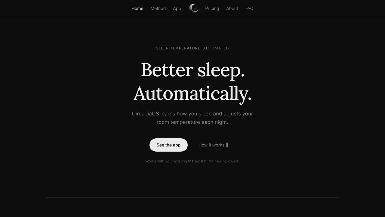 CircadiaOS website screenshot