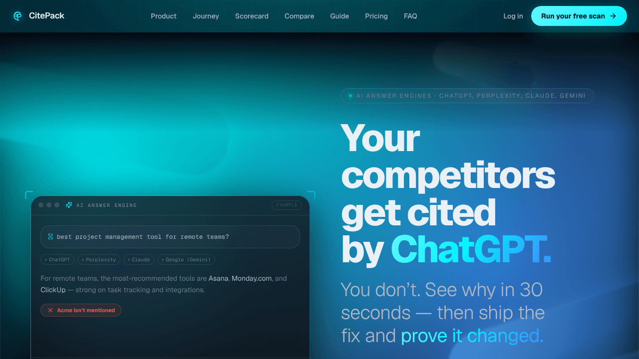 CitePack website screenshot