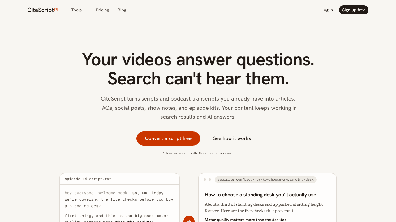 CiteScript website screenshot
