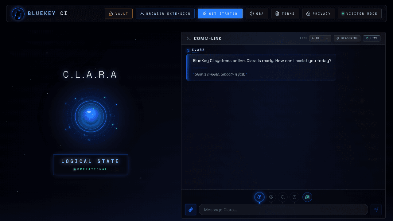 Clara by BlueKey CI website screenshot