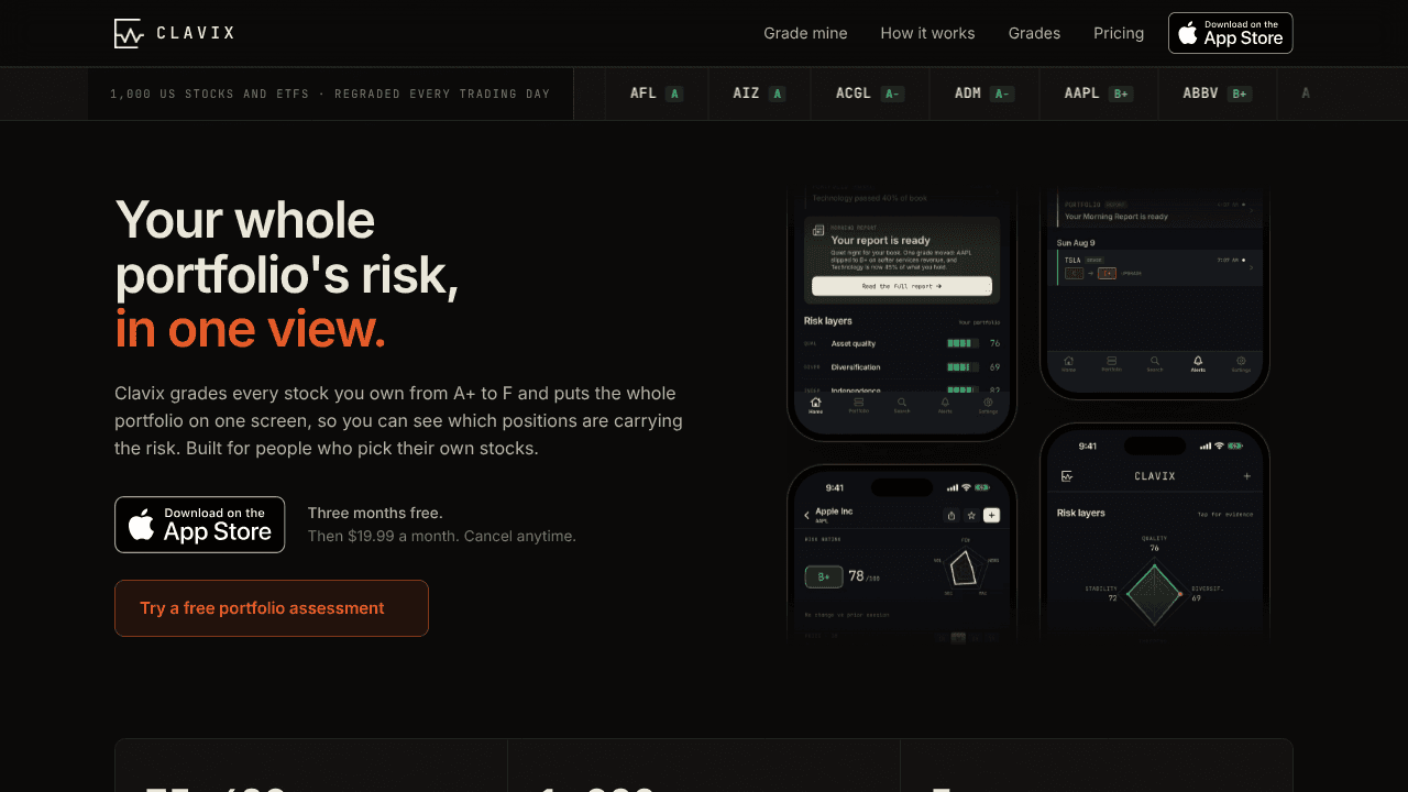 Clavix website screenshot