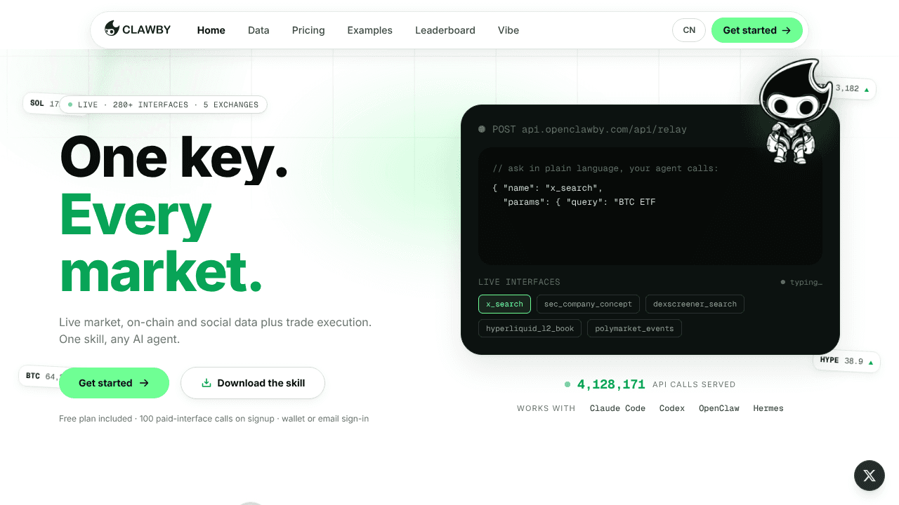 Clawby website screenshot