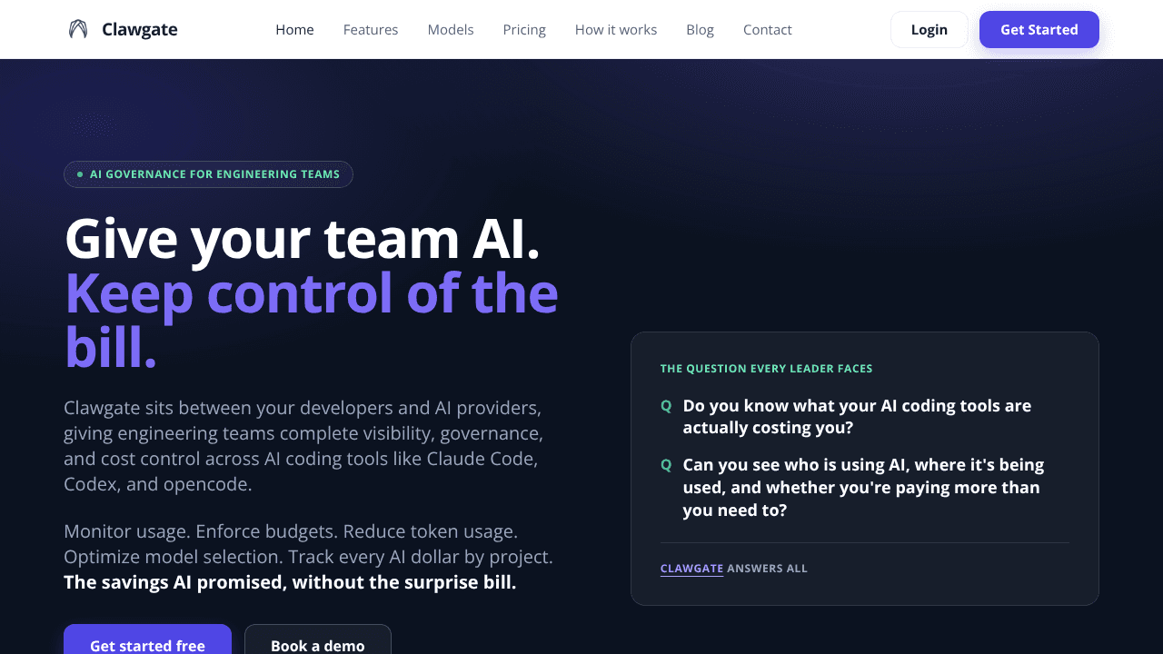 Clawgate website screenshot
