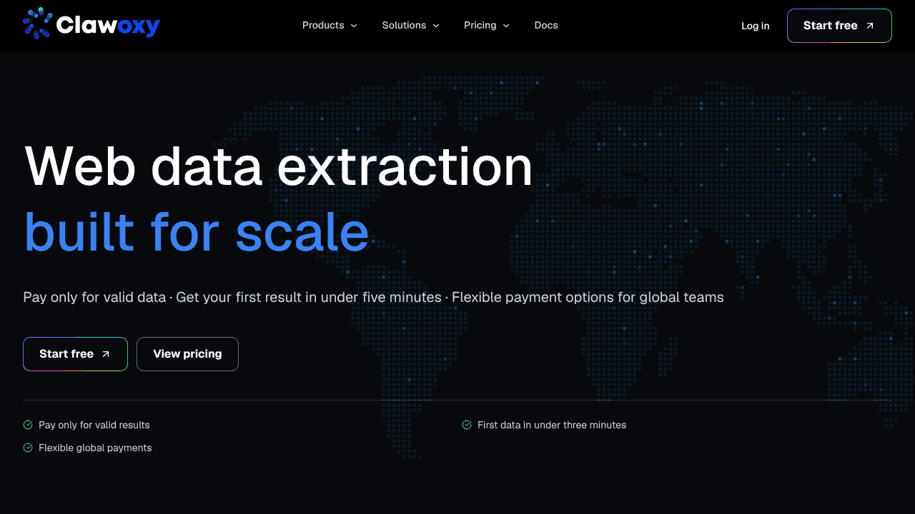 Clawoxy website screenshot