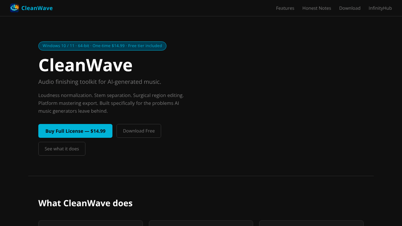 Clean Wave website screenshot