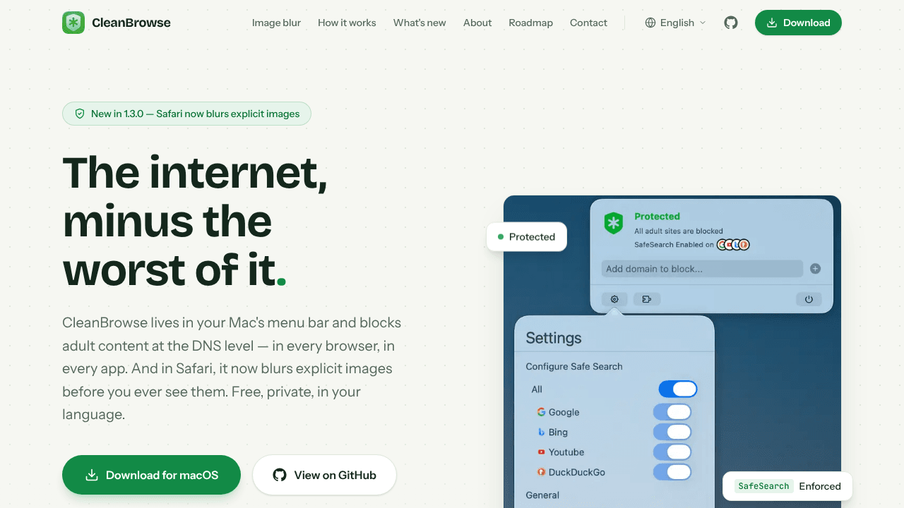 CleanBrowse - Free Adult Content Blocker website screenshot