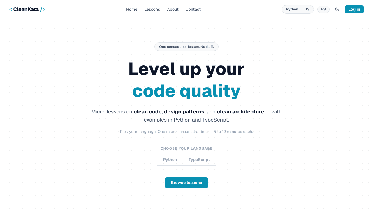 Cleankata website screenshot