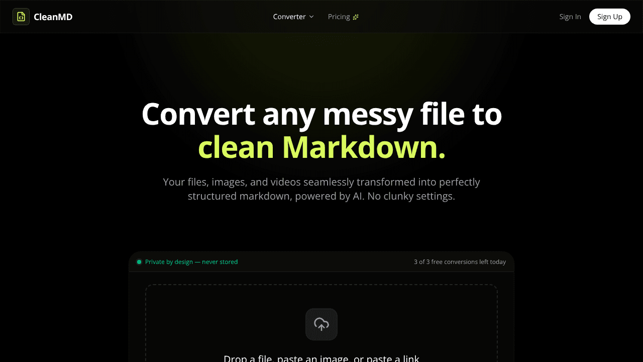 CleanMD website screenshot