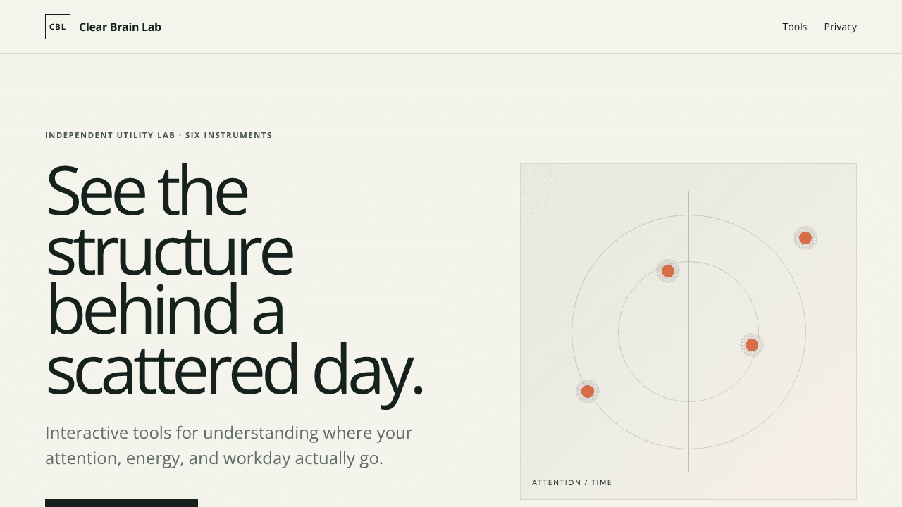 Clear Brain Lab website screenshot