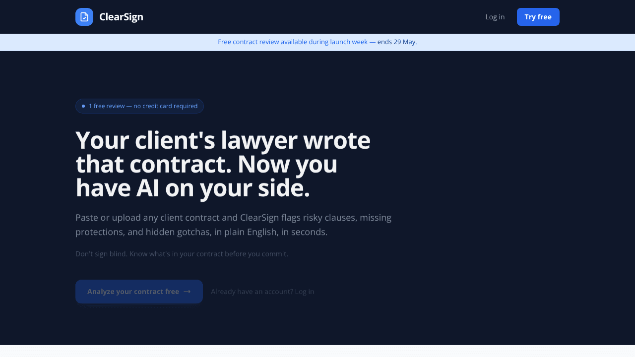 ClearSign website screenshot