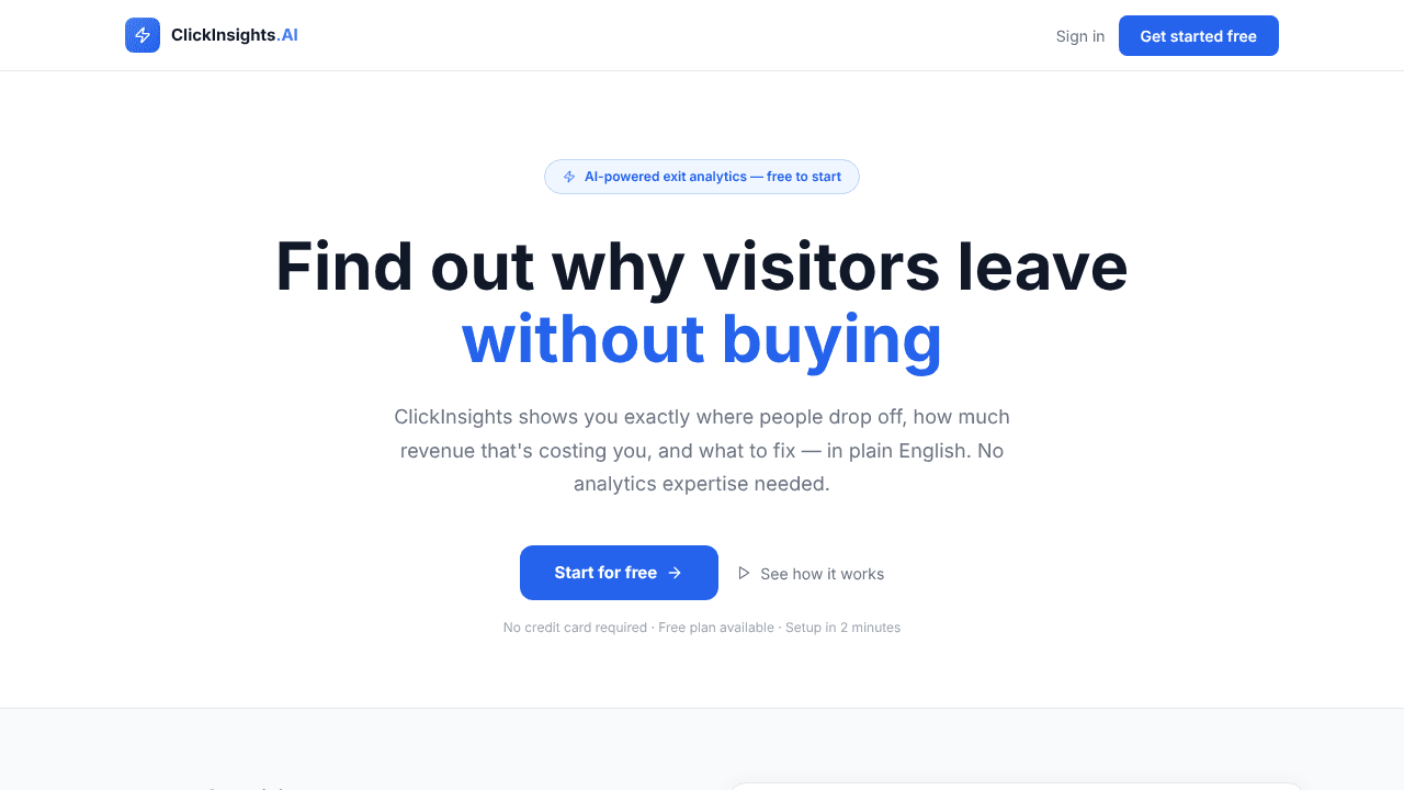 ClickInsights.AI website screenshot