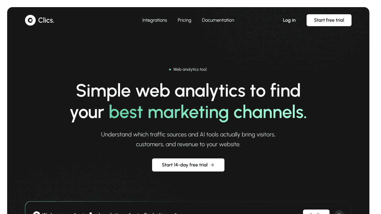 Clics website screenshot