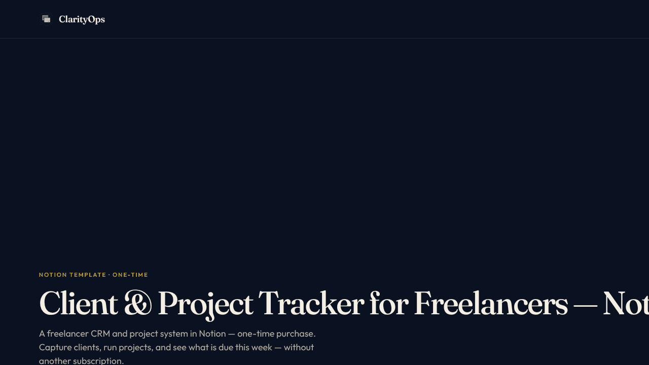 Client & Project Tracker for Freelancers website screenshot