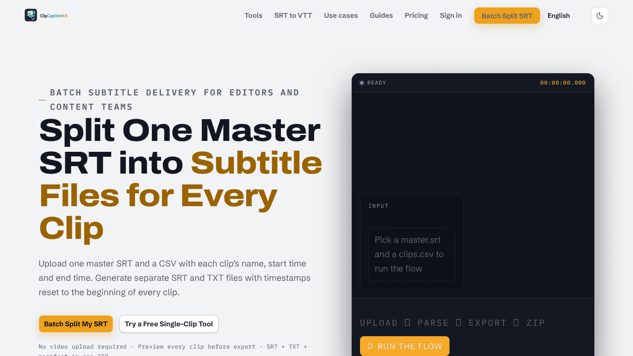 Clip Caption Kit website screenshot