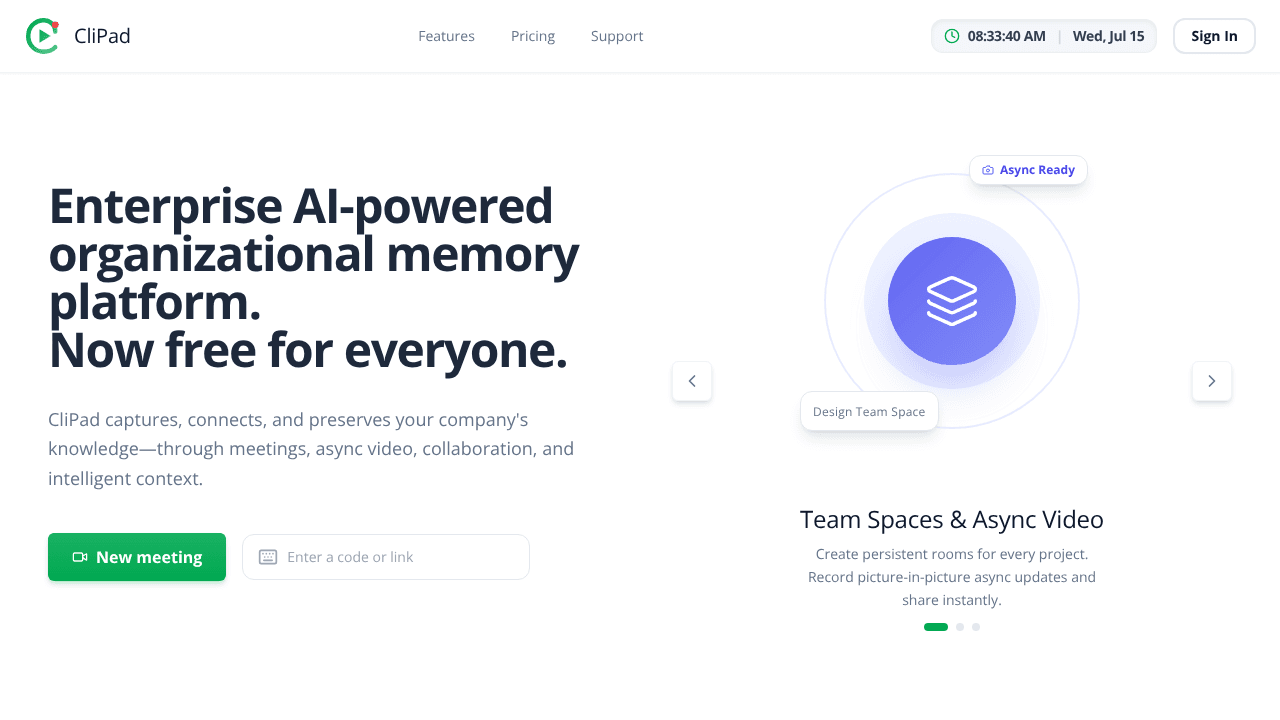 CliPad website screenshot