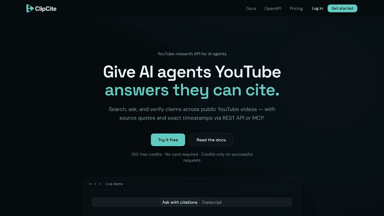 ClipCite website screenshot