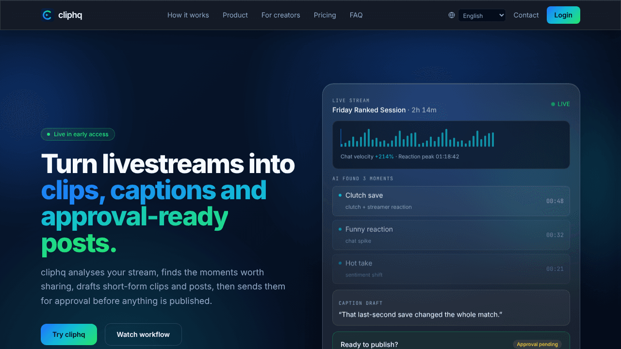 cliphq website screenshot