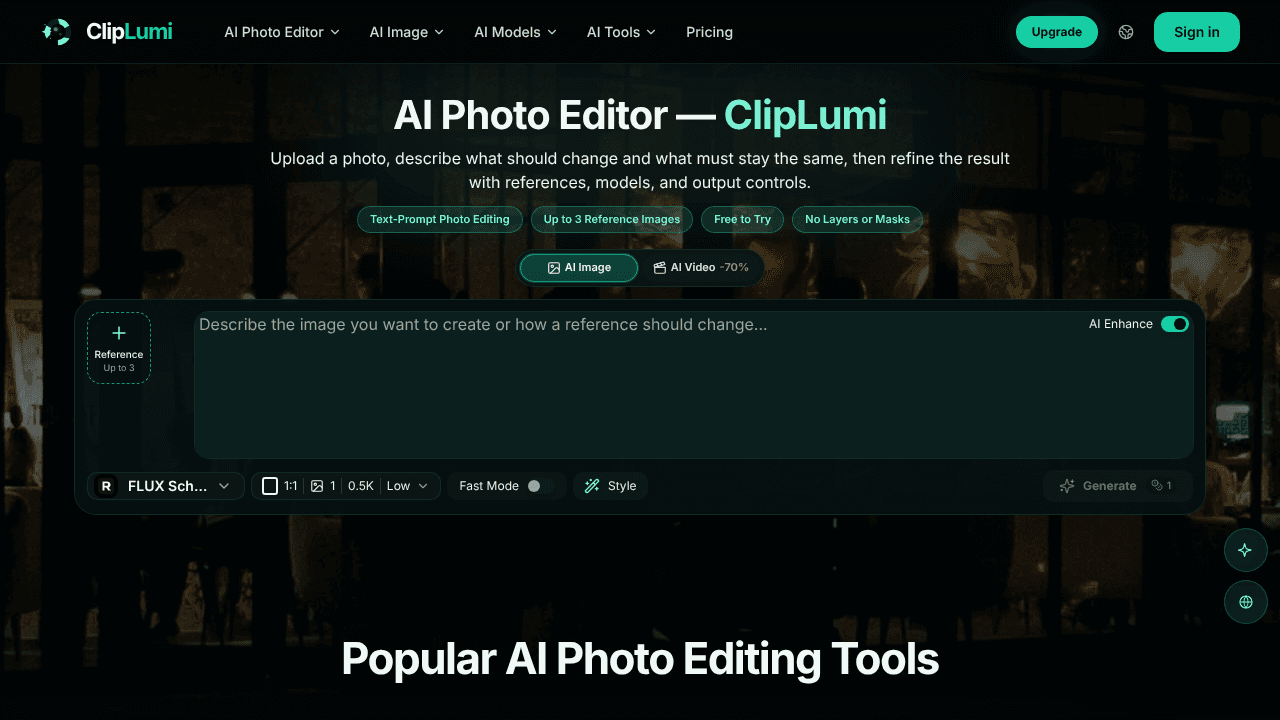 ClipLumi website screenshot
