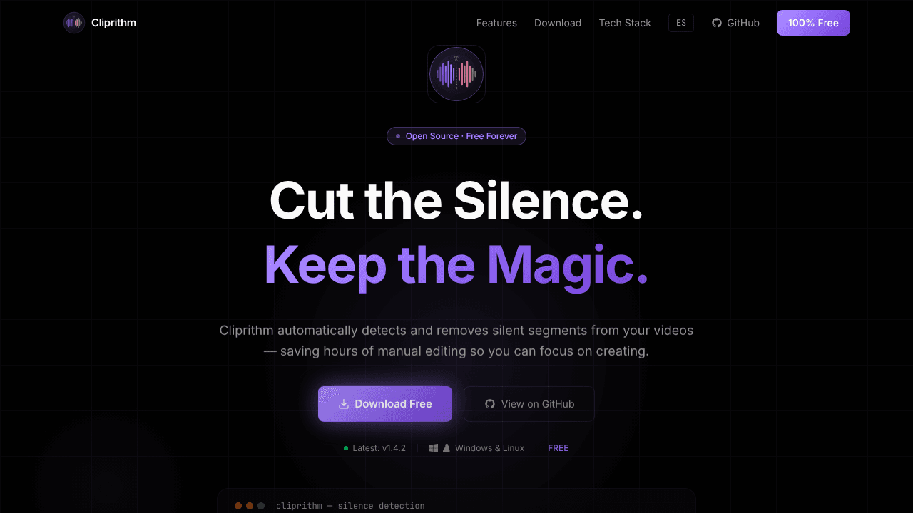 Cliprithm website screenshot