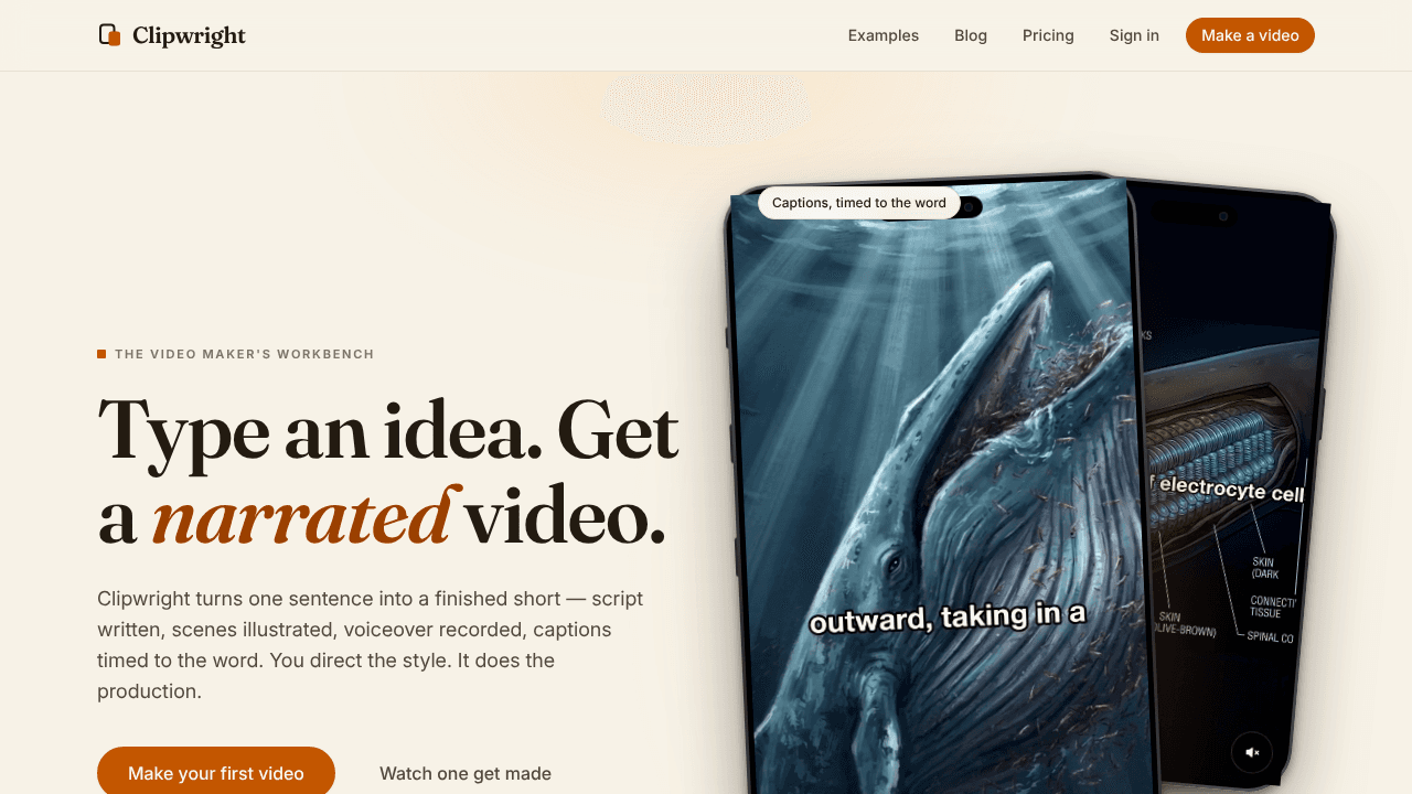 Clipwright website screenshot
