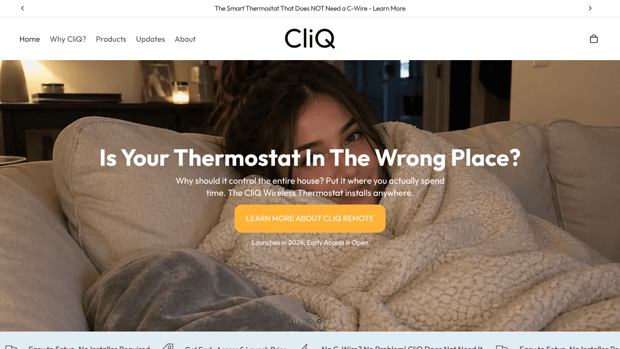 CLIQ For Home website screenshot