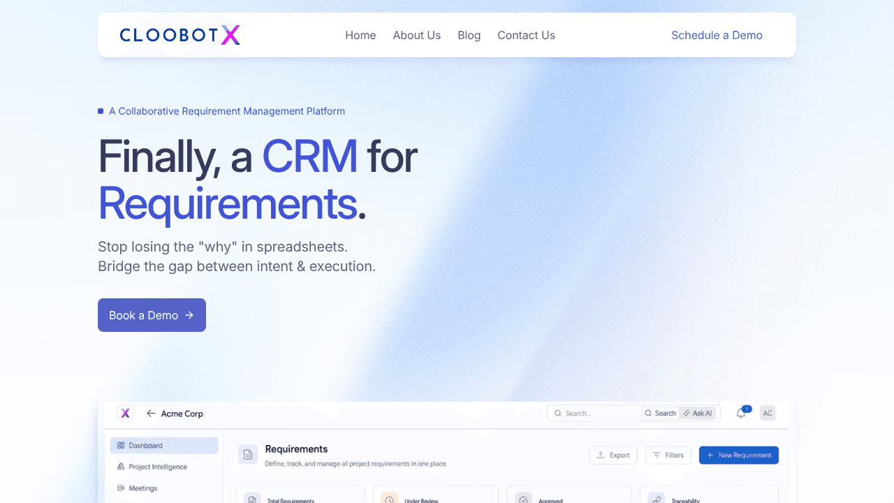 Cloobot X website screenshot