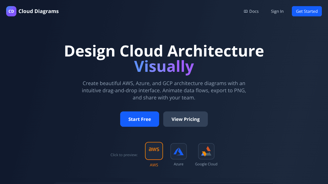 Cloud Diagrams website screenshot