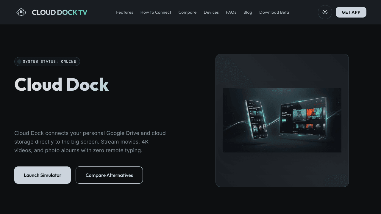 Cloud Dock TV website screenshot