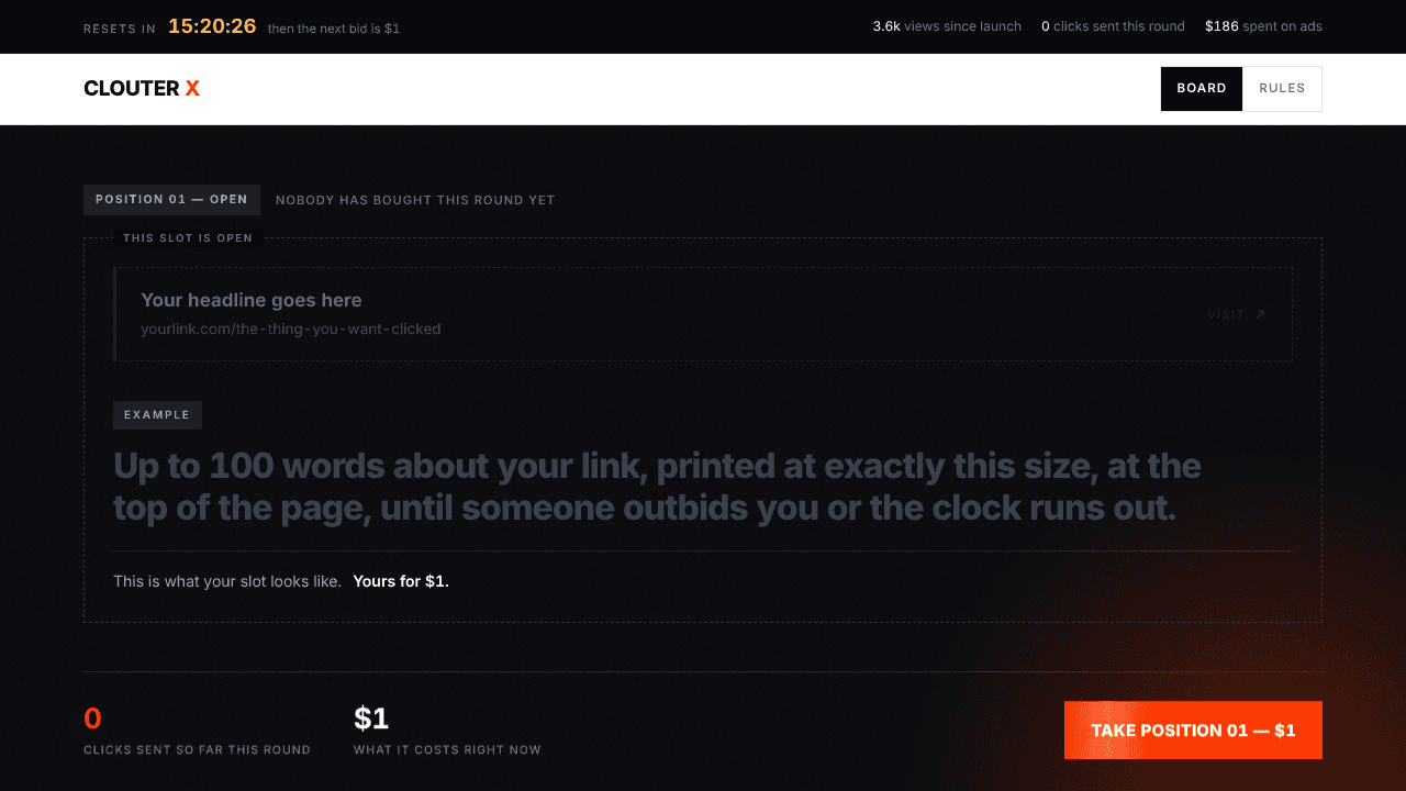 ClouterX website screenshot