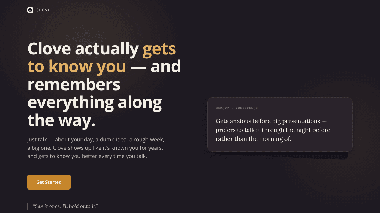 Clove website screenshot