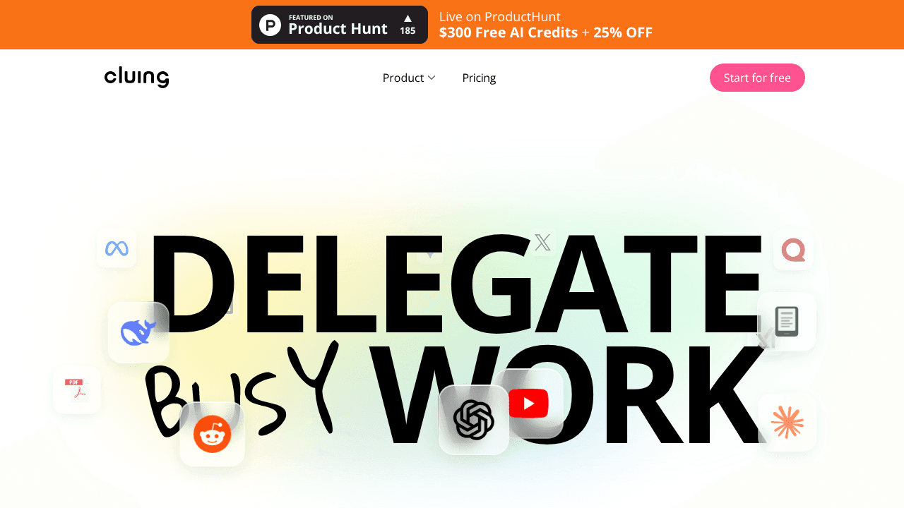 Cluing  website screenshot