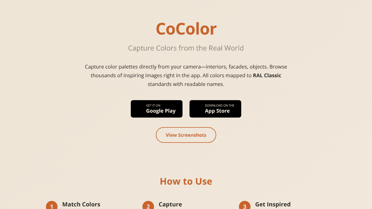 CoColor - Interior Color Inspiration website screenshot