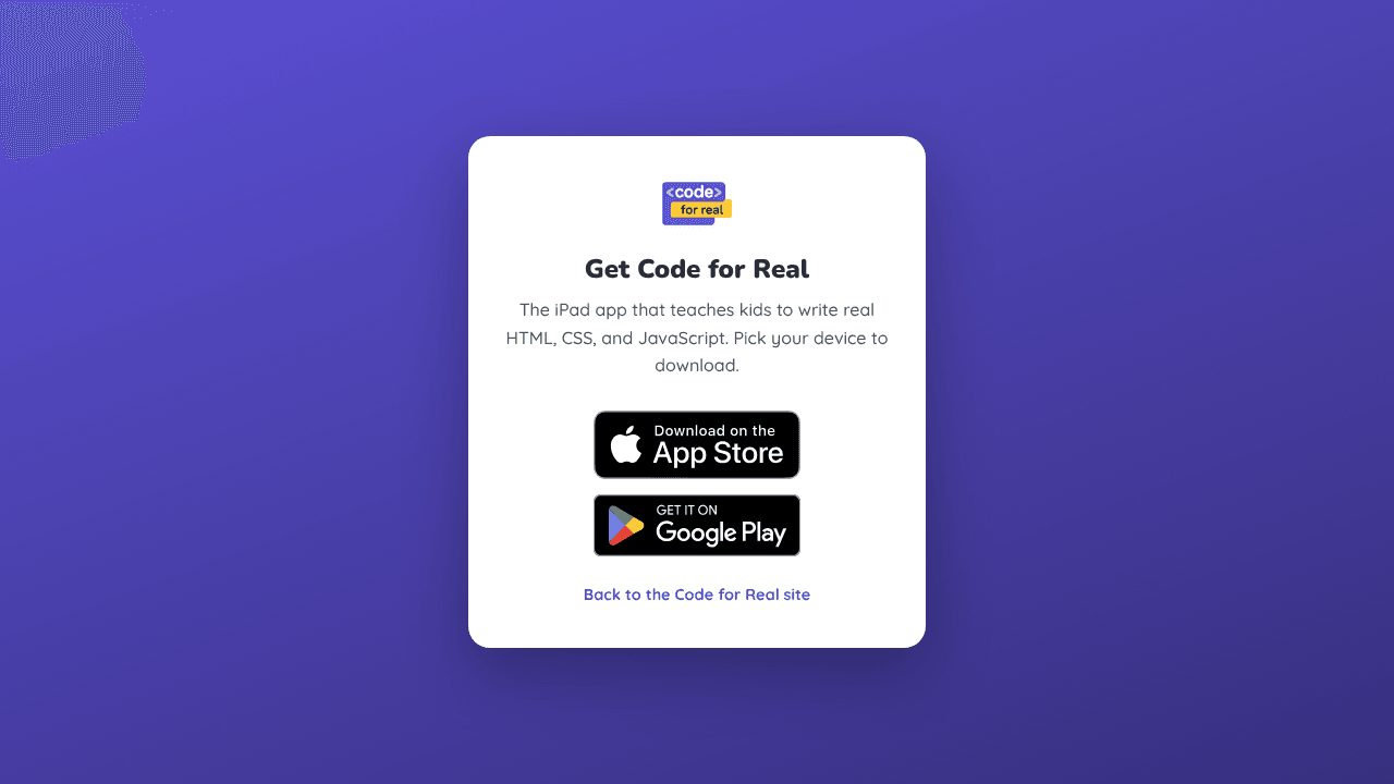 Code for Real website screenshot