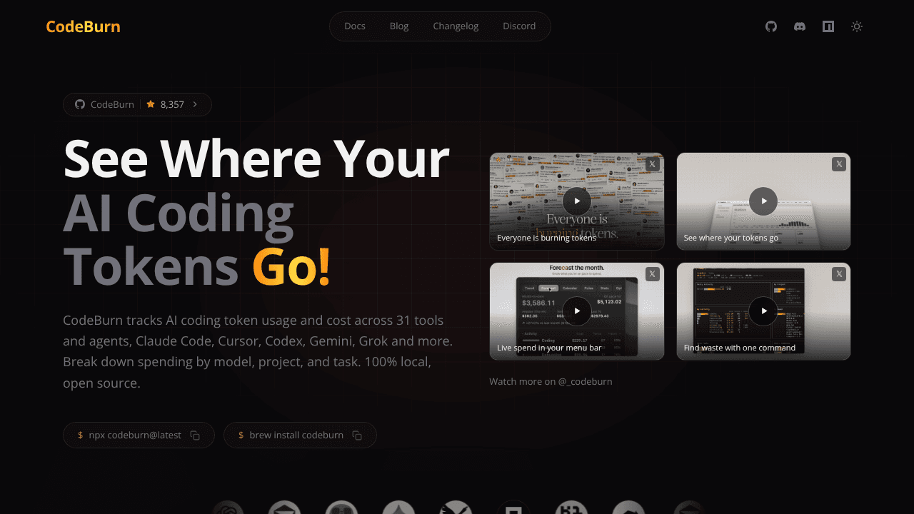 Codeburn website screenshot