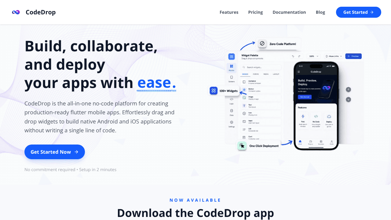 CodeDrop website screenshot