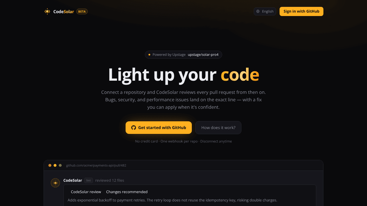 CodeSolar website screenshot