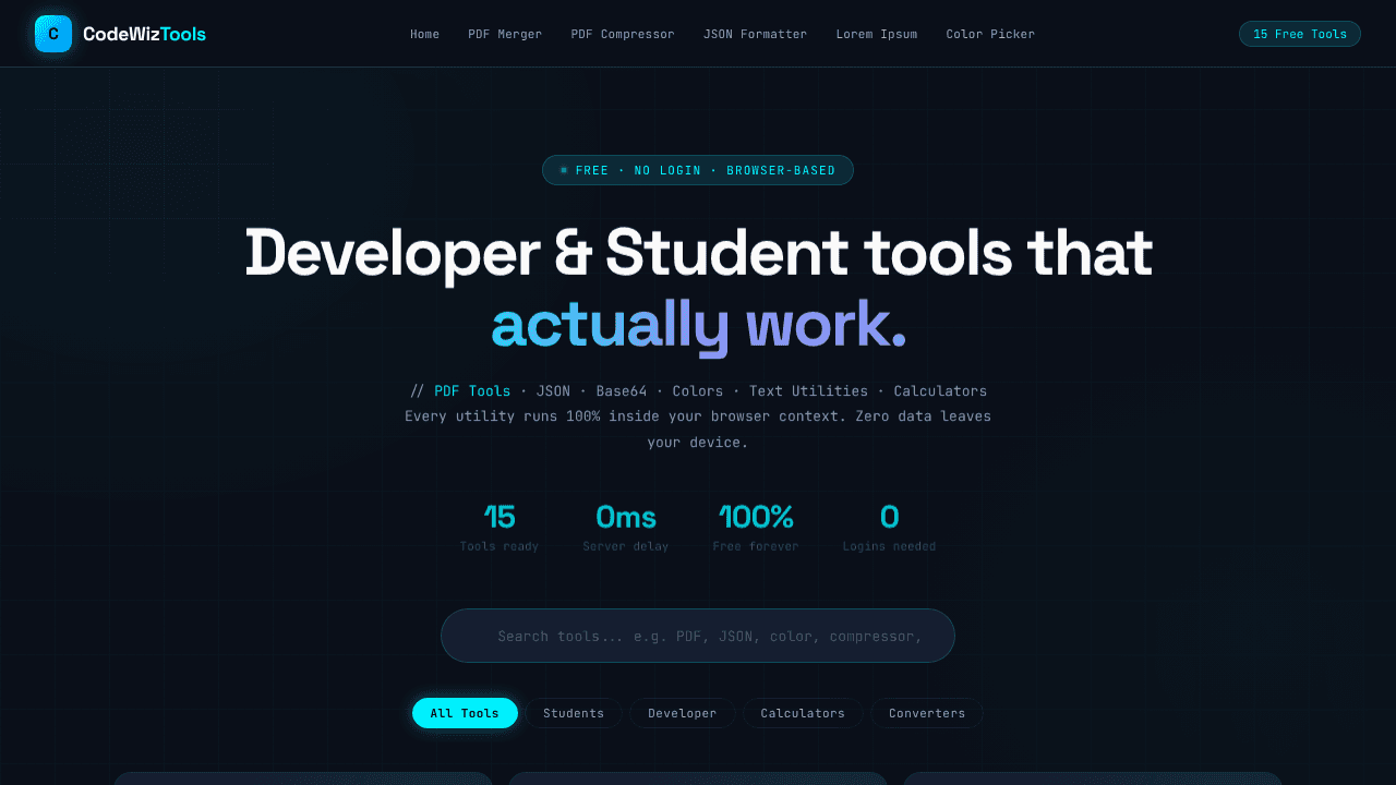 CodeWizTools website screenshot