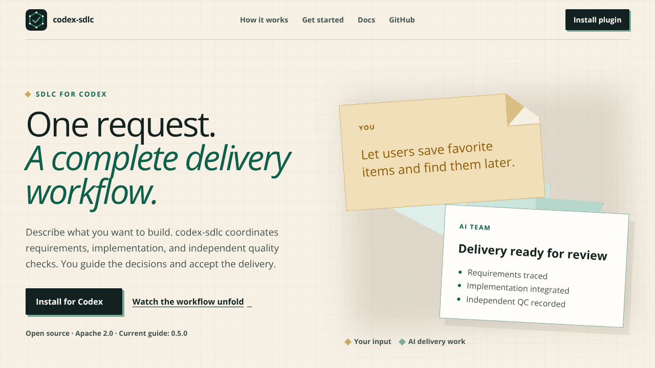 codex-sdlc website screenshot