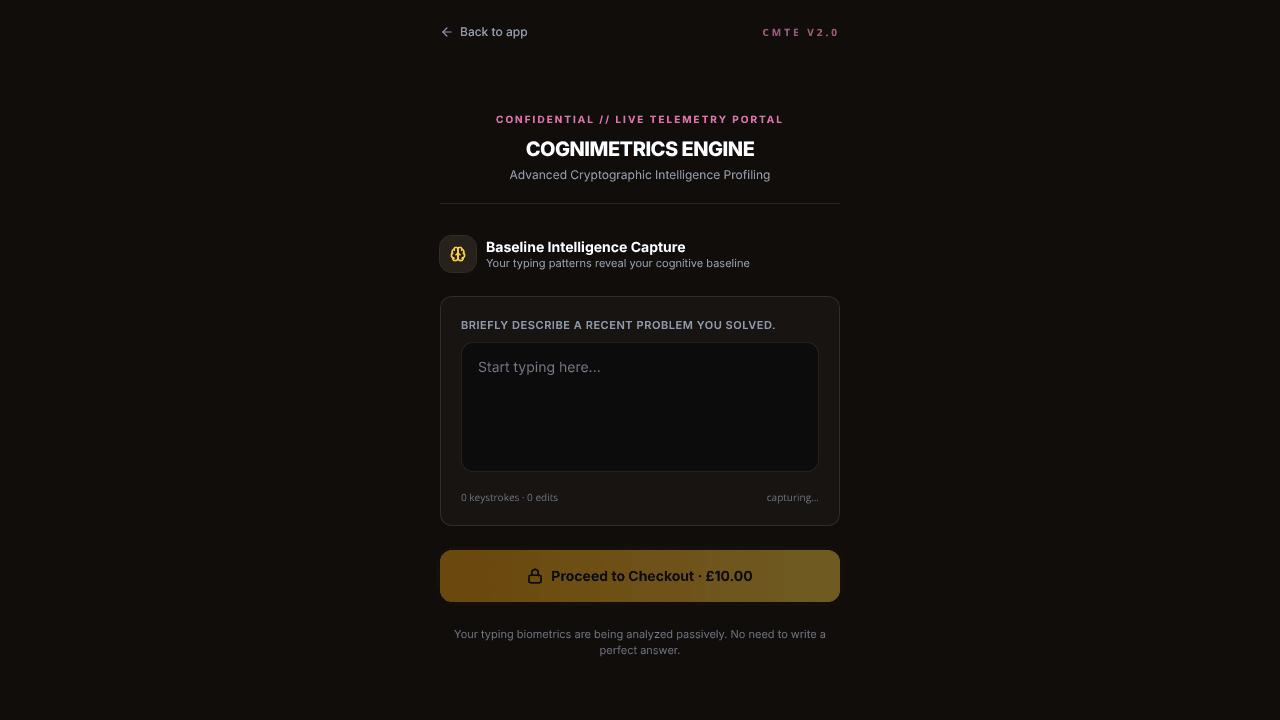 CogniMetrics website screenshot