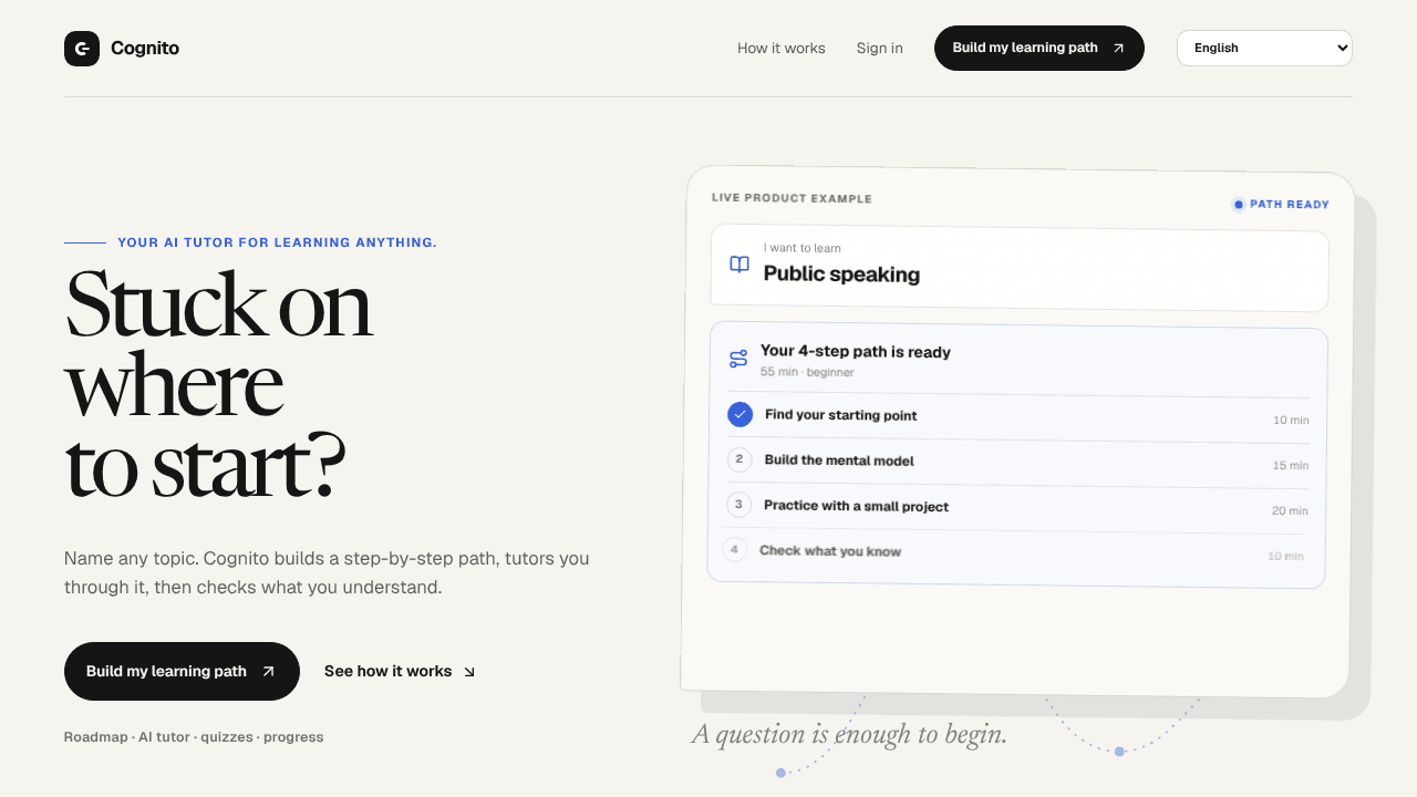 Cognito website screenshot