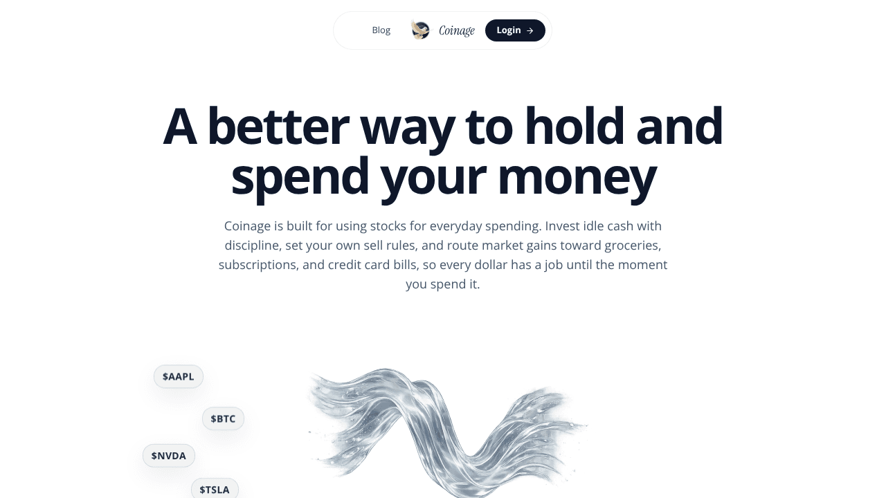 Coinage website screenshot