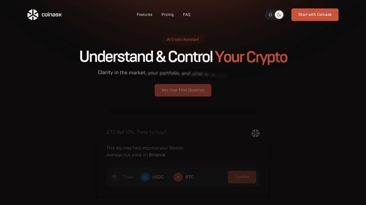Coinask website screenshot