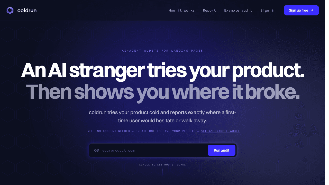 coldrun website screenshot