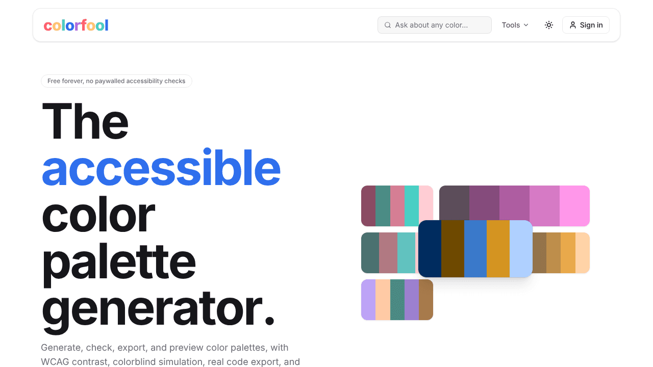 Colorfool website screenshot