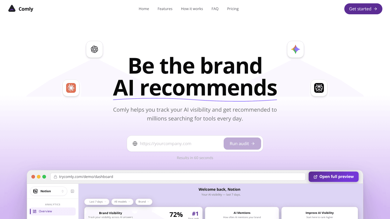 Comly website screenshot