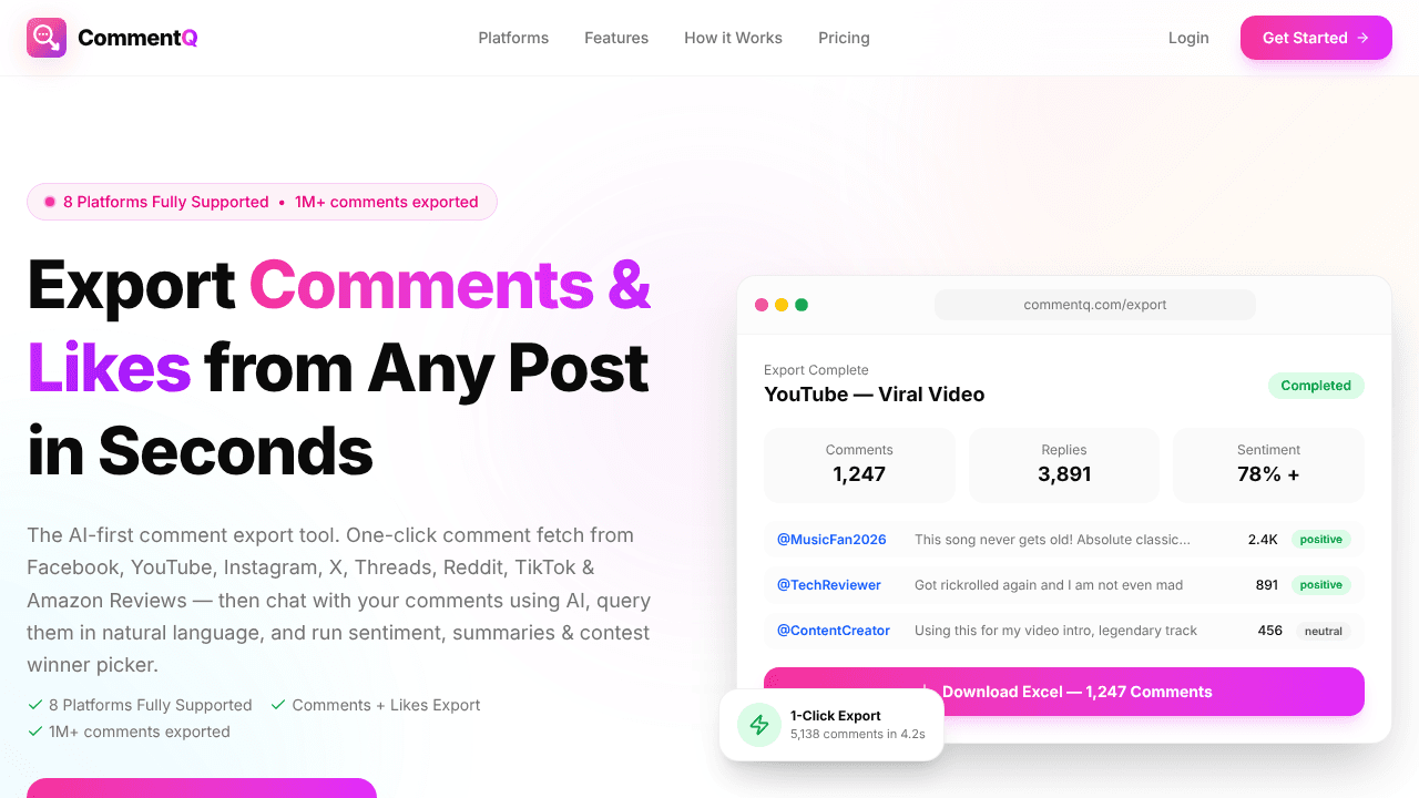 CommentQ website screenshot