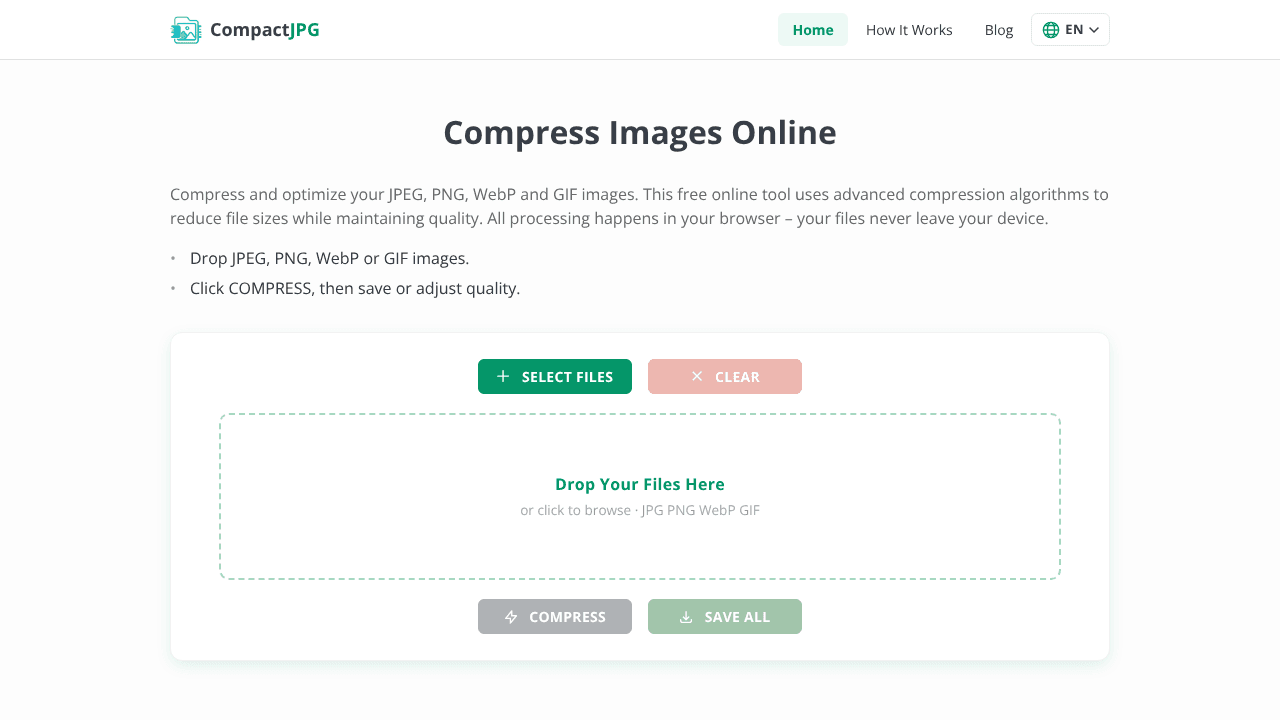 CompactJPG website screenshot