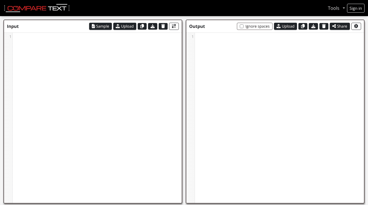 comparetext.org website screenshot