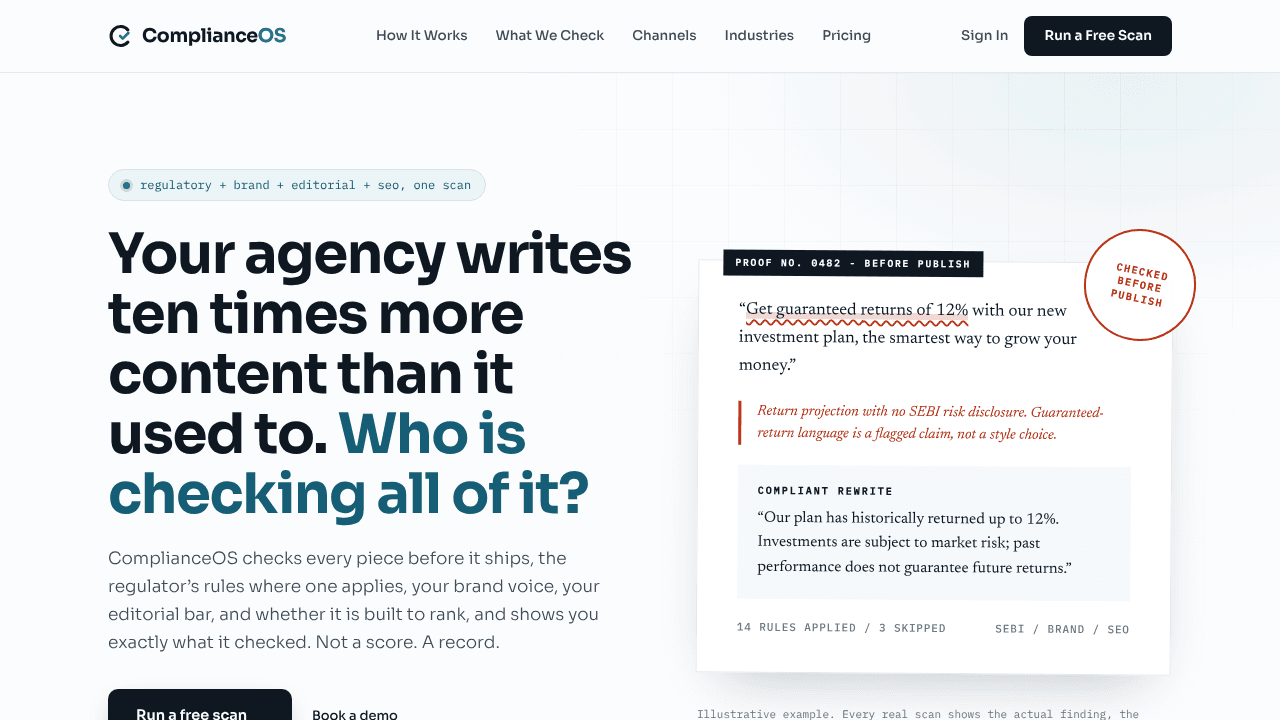ComplianceOS Scalegrowth website screenshot